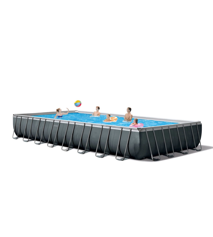 Piscina fuori terra con struttura rettangolare intex "ultra xtr frame" antracite 975x488x132cm - cod. 26374np